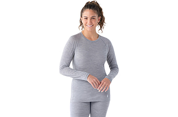 Image of Smartwool Classic All-Season Merino Base Layer Crew - Womens, Light Gray Heather, Extra Small, SW01691254510XS000