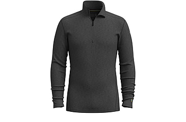 Image of Smartwool Classic Thermal Merino Base Layer 1/4 Zip - Mens, Charcoal Heather, Large, SW002821010100L000