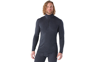Image of Smartwool Classic Thermal Merino Base Layer 1/4 Zip - Mens, Charcoal Heather, Large, SW002821010100L000
