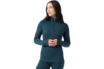 Image of Smartwool Classic Thermal Merino Base Layer 1/4 Zip - Womens, Twilight Blue Heather, Small, SW002828G75100S000