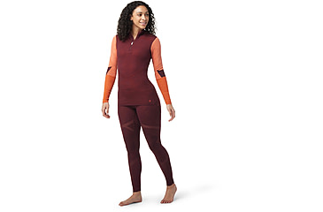 Image of Smartwool Intraknit Thermal Merino Base Layer Colorblock 1/4 Zip - Womens, K17 Black Cherry, Large, SW016456K17L