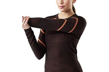 Image of Smartwool Intraknit Thermal Merino Base Layer Crew - Womens, Mink/Terracotta, Large, SW019284Q33100L000