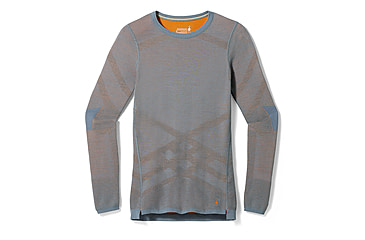 Image of Smartwool Intraknit Thermal Merino Base Layer Crew - Womens, Pewter Blue/Marmalade, Large, SW019284M501-L