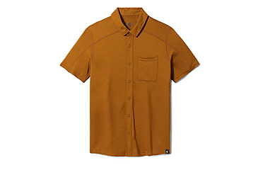 Image of Smartwool Short Sleeve Button Down - Mens, Fox Brown, Small, SW016963L401N-S