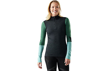 Image of Smartwool Intraknit Thermal Merino Base Layer Colorblock 1/4 Zip - Womens