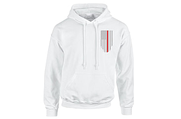 Image of Thin Blue Line Hoodie - Thin Red Line American Flag Honor &amp; Respect, White - TRL-H-WHITE-XXL