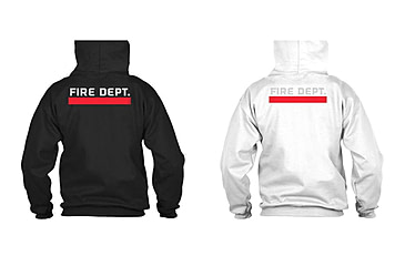Image of Thin Blue Line Hoodie - Thin Red Line Flag - Fire Department TBL-Red-H, Black, White