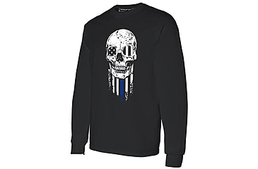 Image of Thin Blue Line Halloween Long Sleeve Shirt - Mens, Extra Large, Black, TBL-L-HALO-BLK-XL