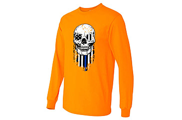 Image of Thin Blue Line Long Sleeve - Halloween Thin Blue Line, Orange - TBL-L-HALO-ORG-XXL