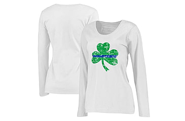 Image of Thin Blue Line Long Sleeve, Women's, Shamrock, White - STPAT-TBL-WOM-LS-WHITE-XXL