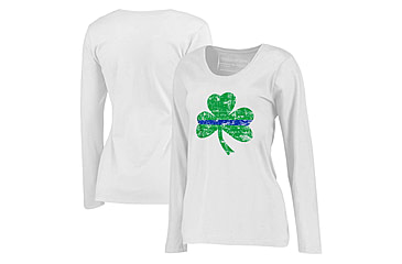 Image of Thin Blue Line Long Sleeve, Womens, Shamrock, White - STPAT-TBL-WOM-LS-WHITE-LARGE