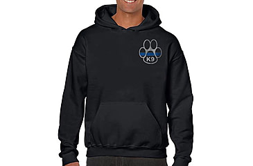 Image of Thin Blue Line Men's Hoodie - Paw - MEN-H-PAW-BLACK-XXL
