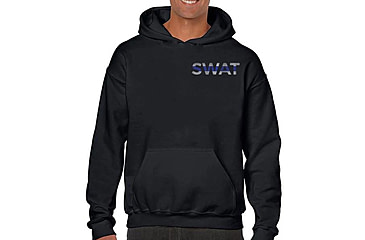 Image of Thin Blue Line Men's Hoodie - Swat - MEN-H-SWAT-BLACK-XXL