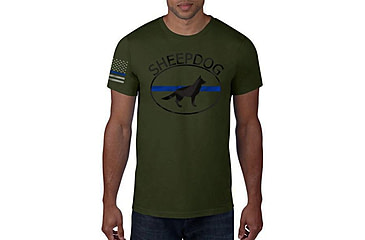Image of Thin Blue Line Men's T-shirt - Sheepdog - SHEEPDOG-GREEN-XXL