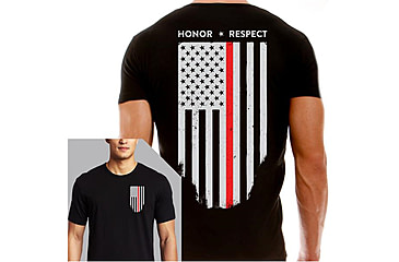 Image of Thin Blue Line Flag - Honor &amp; Respect T-Shirt - Mens, 2XL, Thin Red Line, TRL-BLACK-XXL