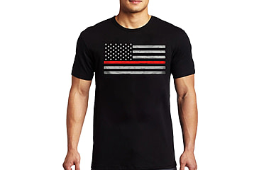 Image of Thin Blue Line Mens - Short Sleeve Classic Thin Red Line - MEN-RFLG-BIG-LOGO-BLACK-MEDIUM