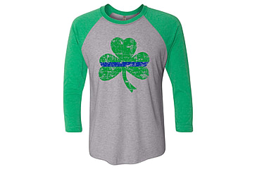 Image of Thin Blue Line Raglan - Shamrock, , Thin Blue Line - STPAT-TBL-RAG-GG-L