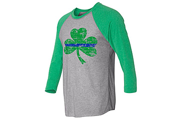 Image of Thin Blue Line Raglan - Shamrock, , Thin Blue Line - STPAT-TBL-RAG-GG-L