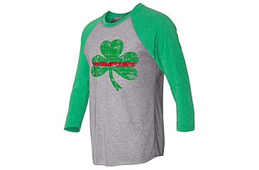 Image of Thin Blue Line Raglan - Shamrock, Thin Red Line - STPAT-TRL-RAG-GG-L