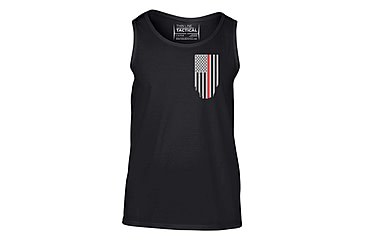 Image of Thin Blue Line Tank - Thin Red Line American Flag - Honor &amp; Respect, Black - TRL-TANK-BLACK-L