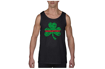 Image of Thin Blue Line Thin Red Line Tank, Shamrock, Black - STPAT-TRL-TANK-BLACK-XXL