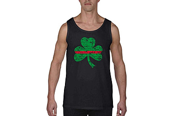 Image of Thin Blue Line Thin Red Line Tank, Shamrock, Black - STPAT-TRL-TANK-BLACK-LARGE