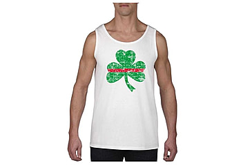 Image of Thin Blue Line Thin Red Line Tank, Shamrock, White - STPAT-TRL-TANK-WHITE-XXL