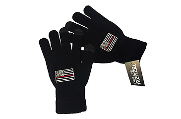 Image of Thin Blue Line Thin Red Line Touchscreen Knit Gloves - TRL-GL-45