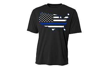 Image of Thin Blue Line Usa Polyester Shirt - POLY-USA-BLACK-XXL