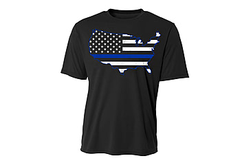 Image of Thin Blue Line Usa Polyester Shirt - POLY-USA-BLACK-XXXL