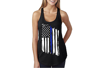 Image of Thin Blue Line Flag Racerback Tank - Womens, Black, Large, WOM-TBLT-L