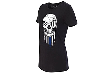 Image of Thin Blue Line Women's Short Sleeve - Halloween Thin Blue Line, Black - WOM-TBL-HALO-BLK-XXL