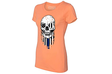 Image of Thin Blue Line Women's Short Sleeve - Halloween Thin Blue Line, Orange - WOM-TBL-HALO-ORG-XXL