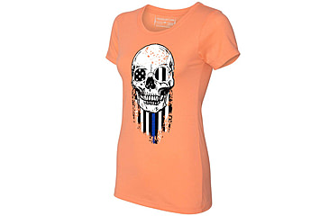Image of Thin Blue Line Womens Short Sleeve - Halloween Thin Blue Line, Orange - WOM-TBL-HALO-ORG-L