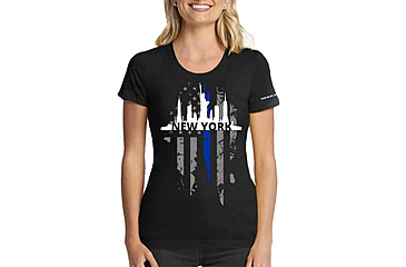 Image of Thin Blue Line Womens T-shirt, Ny Large, - NY-LRG-TBL-WOM-SHIRT-BLK-L