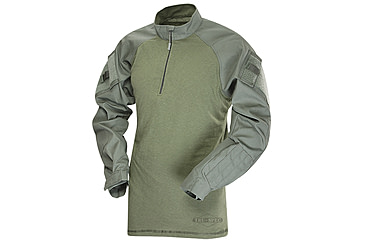 Image of Tru-Spec 1/4 Zip Tac Response Combat Shirt Nylon/Cotton Rip-Stop, Olive Drab/Olive Drab, Small Regular 2547003