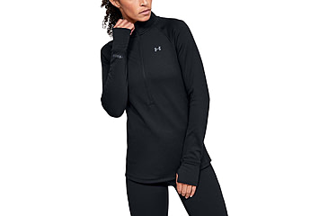 Image of Under Armour ColdGear 4.0 1/2 Zip Active Top - Womens, Black, Large, 1343319001LG