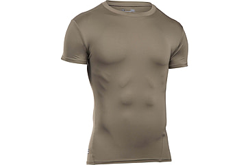 Image of Under Armour Tactical HeatGear Compression Short Sleeve T-Shirt - Mens, Federal Tan, Small, 1216007499SM