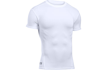 Image of Under Armour Tactical HeatGear Compression Short Sleeve T-Shirt - Mens, White, Large, 1216007100LG