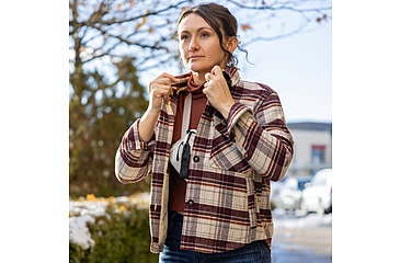 Image of Vertx Lena Long Sleeve Shirt Jacket - Womens, Burnt Cherry Plaid, Large, F1 VTX7039 BRCP LARGE N/A