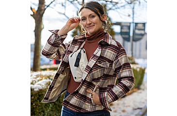 Image of Vertx Lena Long Sleeve Shirt Jacket - Womens, Burnt Cherry Plaid, Extra Large, F1 VTX7039 BRCP XLARGE N/A