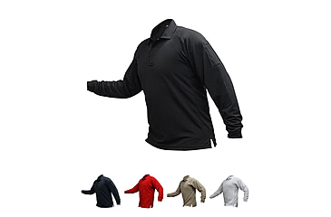 Image of Vertx Men's Coldblack Long Sleeve Polo Shirt, Black, Navy, Red, Tan, White