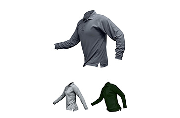 Image of Vertx Womens Coldblack Long Sleeve Polo, Grey, Light Grey, Spruce Green