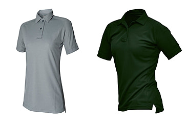 Image of Vertx Womens Coldblack Short Sleeve Polo, Grey, Spruce Green