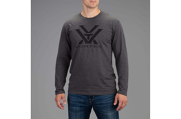 Image of Vortex Core Logo LS T-Shirt - Mens, Charcoal Heather, L, 221-02-CHHL