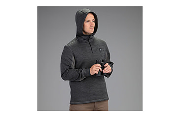 Image of Vortex Frontier Limits 1/4 Zip Hoodie Pullover - Mens, Grey Heather, Large, 220-17-GHTL