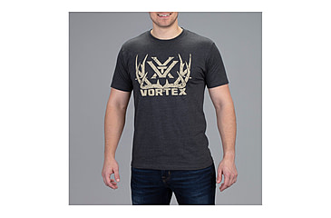 Image of Vortex Full Tine Short Sleeve T-Shirt - Mens, Charcoal Heather, Large, 121-45-CHHL