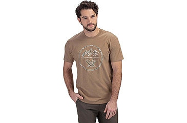 Image of Vortex Three Peaks Short Sleeve T-Shirts - Mens, Coyote Heather, S, 121-10-CHES