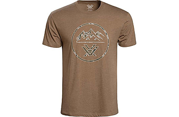 Image of Vortex Three Peaks Short Sleeve T-Shirts - Mens, Coyote Heather, S, 121-10-CHES