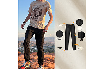 Image of White Duck Cargo Stretch Jogger Pants - Mens, Black, Medium, WD-JPC-BL-02